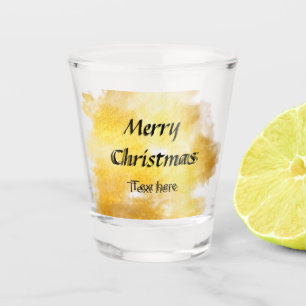 Simple golden add your text merry Christmas custom Shot Glass