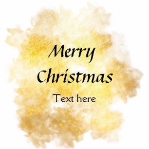 Simple golden add your text merry Christmas custom Standing Photo Sculpture