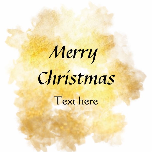 Simple golden add your text merry Christmas custom Standing Photo Sculpture (Front)