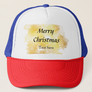 Simple golden add your text merry Christmas custom Trucker Hat