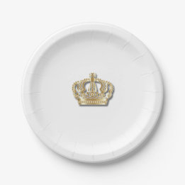 Simple Golden Crown Paper Plate