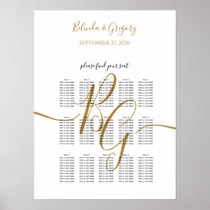 Simple Golden Initial Wedding Seating Chart