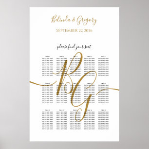 Simple Golden Initial Wedding Seating Chart