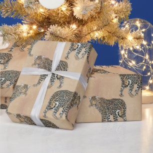 Simple Golden Leopard Animal Pattern Wrapping Paper