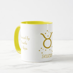 Simple Golden Typoghraphy Taurus Zodiac Coffee Mug
