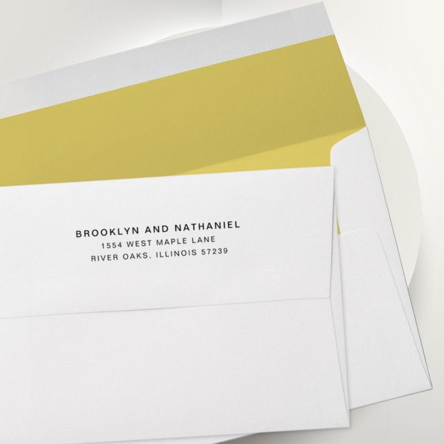 Simple Goldenrod Return Address Lined Envelope (Creator Uploaded)