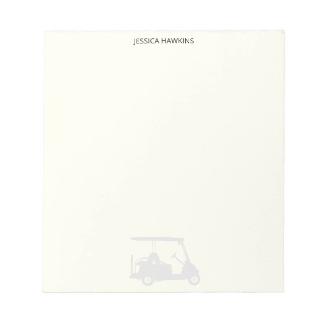 Simple Golf Fan Personal Stationery Buff Golf Cart Notepad (Front)