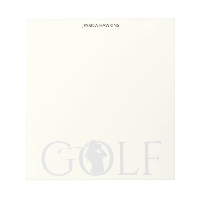 Simple Golf Fan Personal Stationery Buff Notepad (Front)