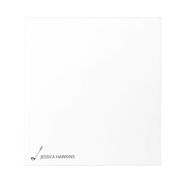 Simple Golf Fan Personal Stationery Golf Club Notepad (Front)