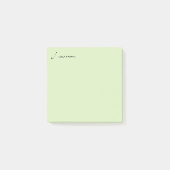 Simple Golf Fan Personal Stationery Golf Club Post-it Notes (Front)