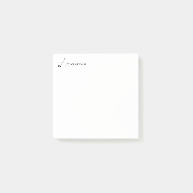 Simple Golf Fan Personal Stationery Golf Club Post-it Notes (Front)