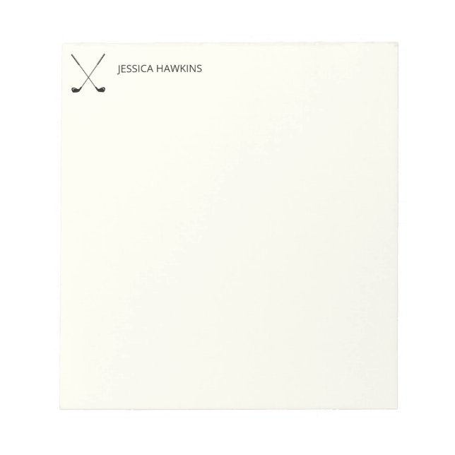 Simple Golf Fan Personal Stationery Golf Clubs Notepad (Front)