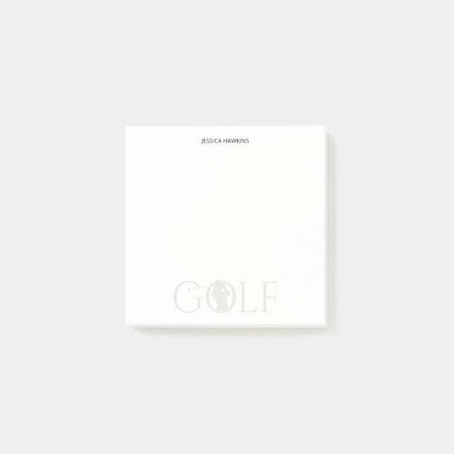 Simple Golf Fan Personal Stationery Post-it Notes (Front)