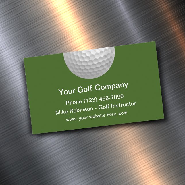 Simple Golf Sports Theme Magnetic Business Card (Creator Uploaded)