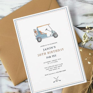 Simple Golf  Themed PAR- TEE Birthday  Invitation