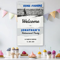 Simple Gone Fishing Retirement Party Welcome