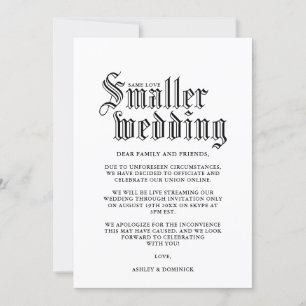 Simple Gothic Smaller Wedding Announcement Card 