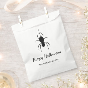 Simple Gothic Spider Halloween Party Black White Favour Bags