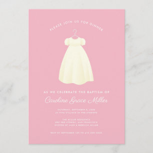 Simple Gown Baptism Dinner Celebration Invitation