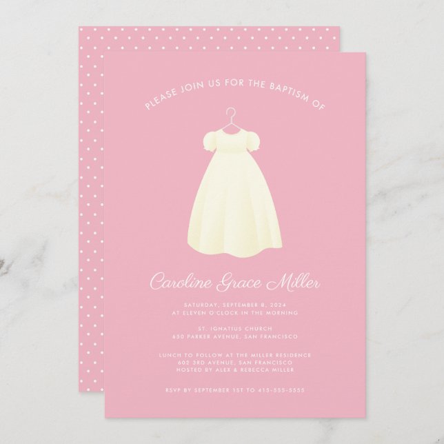 Simple Gown Customisable Baptism Invitation (Front/Back)