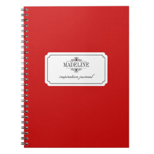 Simple grace red black custom inspiration journal