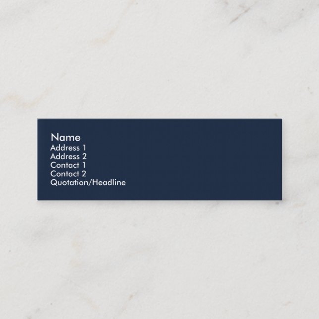 Simple graceful retro blue surface mini business card (Front)