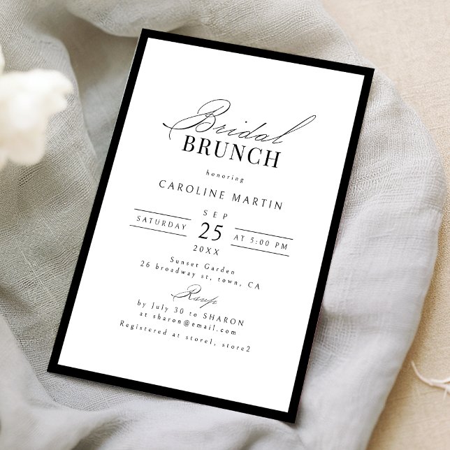 Simple Graceful Script Typography Bridal Brunch Invitation (Simple Graceful Script Typography Bridal Brunch Invitation)