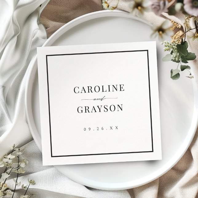 Simple Graceful Script Typography Wedding Napkin (Simple Graceful Script Typography Wedding Napkins)