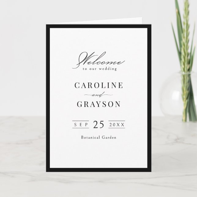 Simple Graceful Script Typography Wedding Programme (Front)