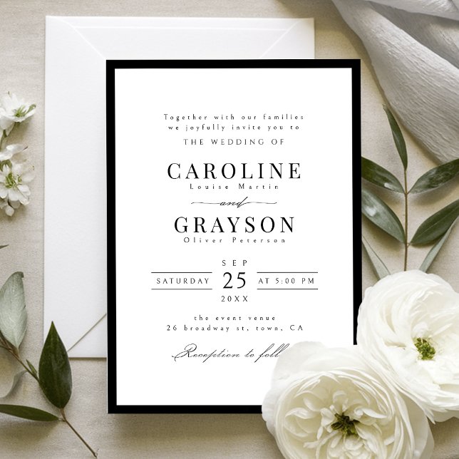Simple Graceful Typography Classic Wedding Invitation (Simple Graceful Typography Classic Wedding Invitation)