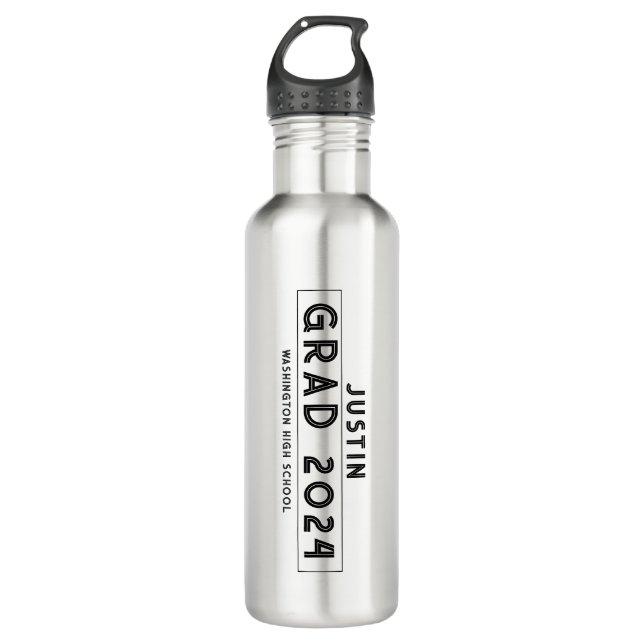 Simple Grad 2023 High School Graduation  Stainless 710 Ml Water Bottle (Front)