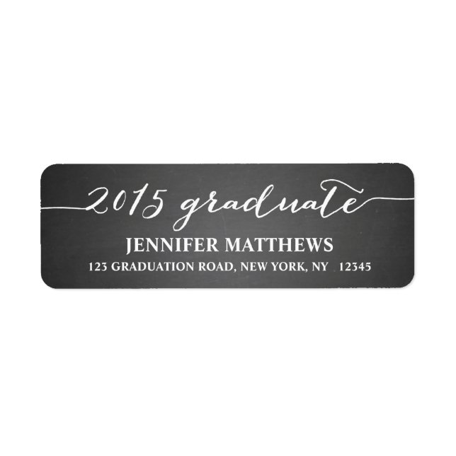 Simple Grad Chalkboard Graduation Address Label (Front)