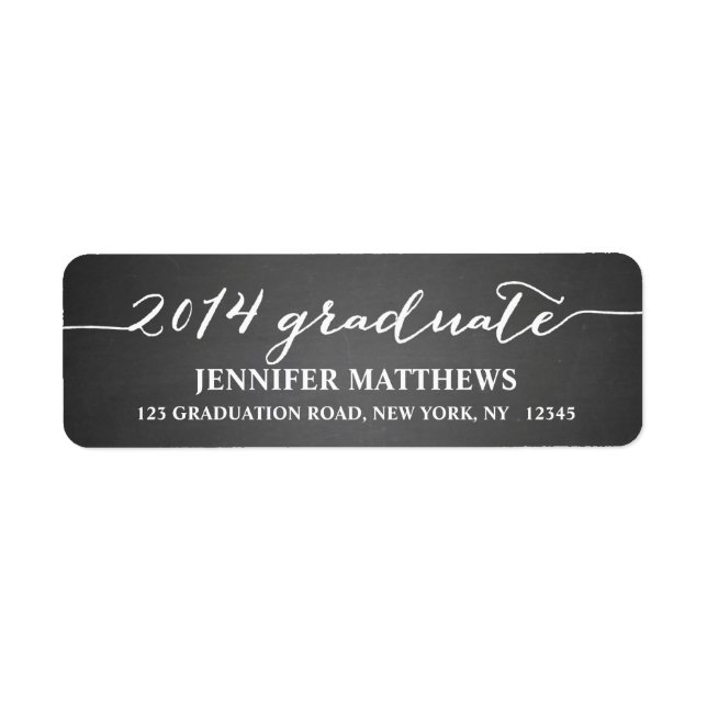 Simple Grad Chalkboard Graduation Address Label (Front)