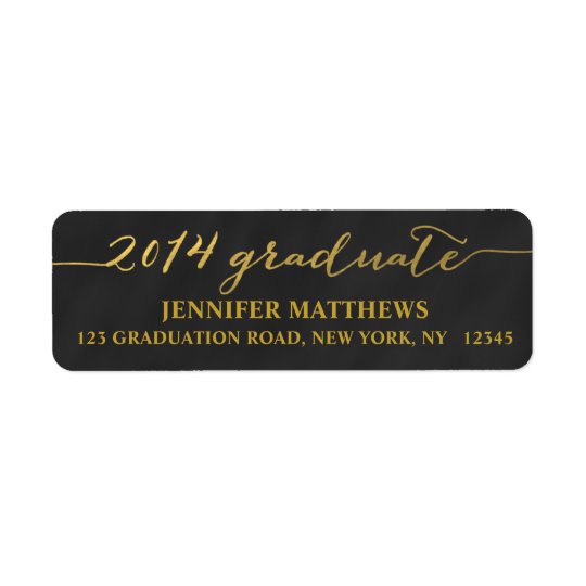 Simple Grad Chalkboard | Graduation Address Label