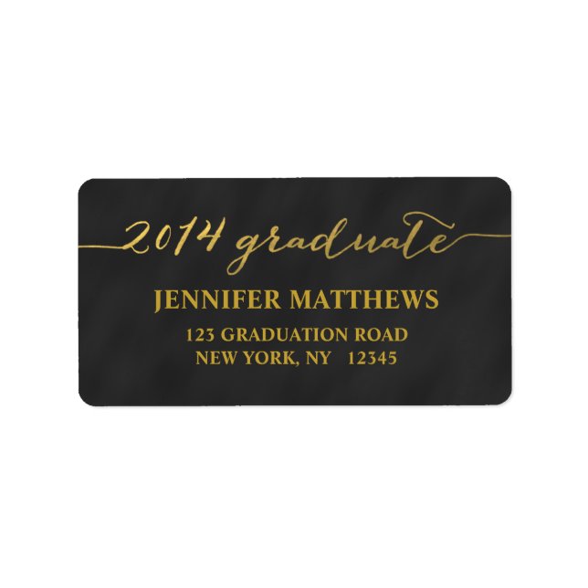 Simple Grad Chalkboard | Graduation Address Label (Front)