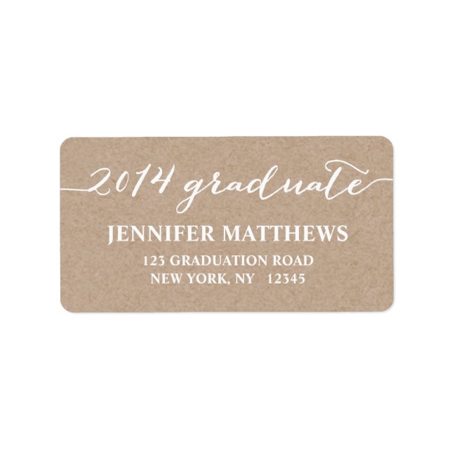 Simple Grad Kraft Graduation Address Label (Front)