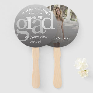 Simple GRAD Overlay Ombre ANY Year Graduation Hand Hand Fan
