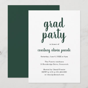 Simple Grad Party Modern Graduation Invitation