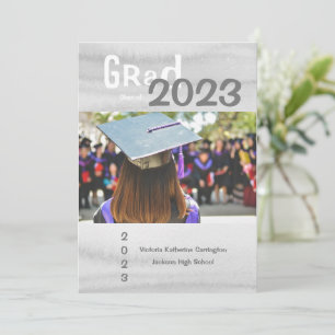 Simple GRAD Photo Name Year Graduation Announcement