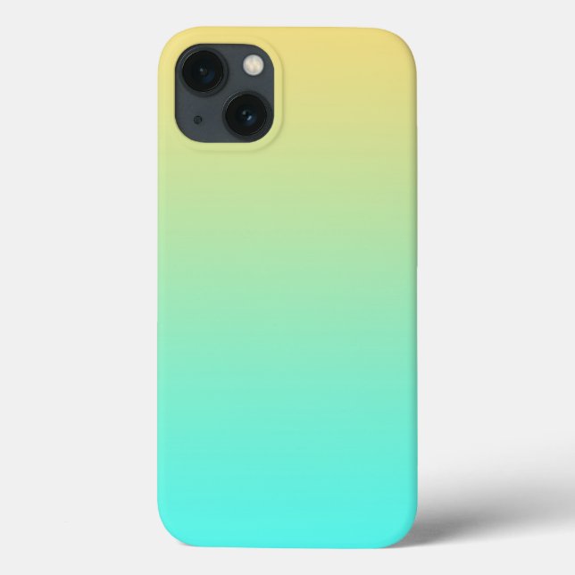 Simple Gradient Pastel Yellow Turquoise Case-Mate iPhone Case (Back)