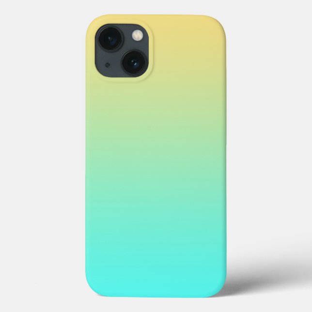Simple Gradient Pastel Yellow Turquoise Case-Mate iPhone Case (Back)