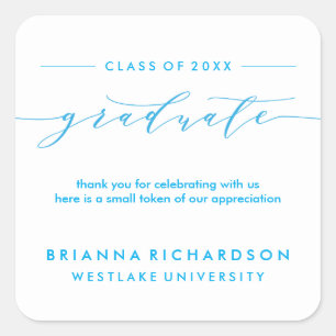 SIMPLE GRADUATE CALLIGRAPHY THANK YOU STICKER