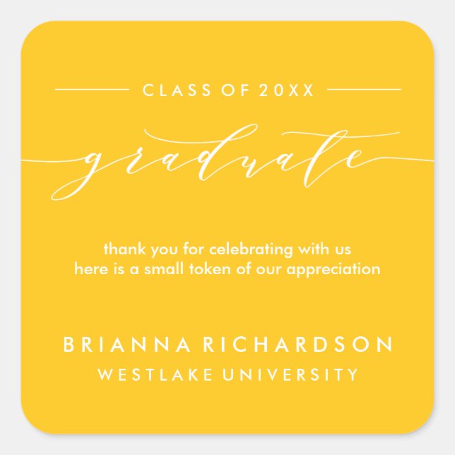 SIMPLE GRADUATE CALLIGRAPHY | THANK YOU STICKER (Front)