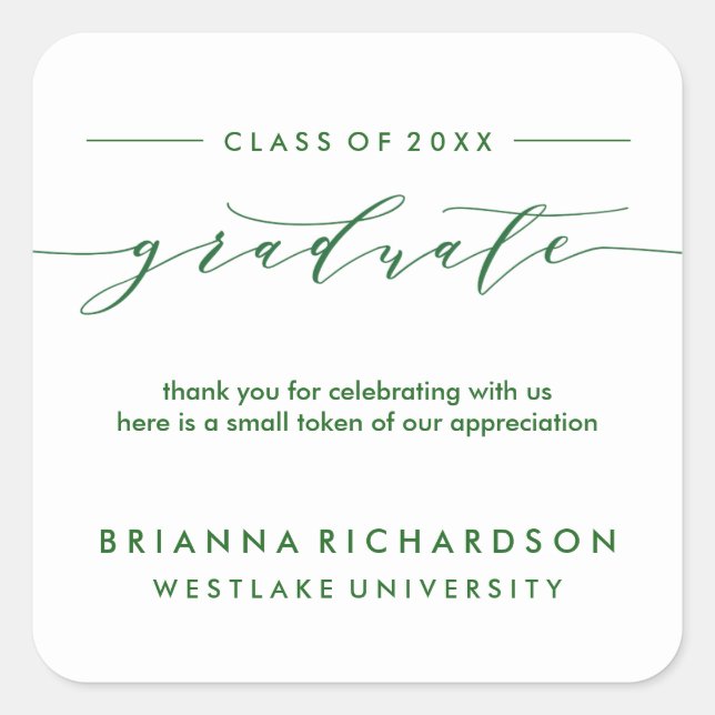 SIMPLE GRADUATE CALLIGRAPHY | THANK YOU STICKER (Front)