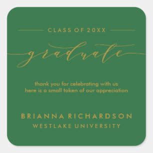 SIMPLE GRADUATE CALLIGRAPHY   THANK YOU STICKER
