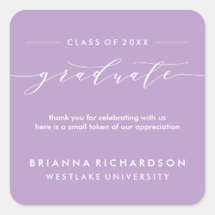 SIMPLE GRADUATE CALLIGRAPHY   THANK YOU STICKER