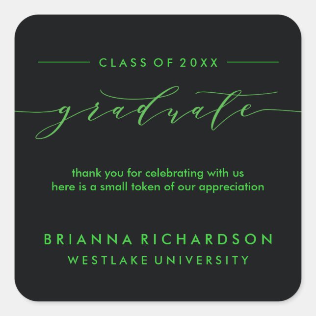 SIMPLE GRADUATE CALLIGRAPHY | THANK YOU STICKER (Front)