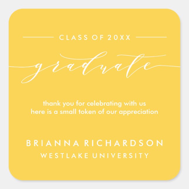 SIMPLE GRADUATE CALLIGRAPHY | THANK YOU STICKER (Front)