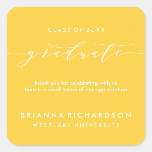 SIMPLE GRADUATE CALLIGRAPHY   THANK YOU STICKER
