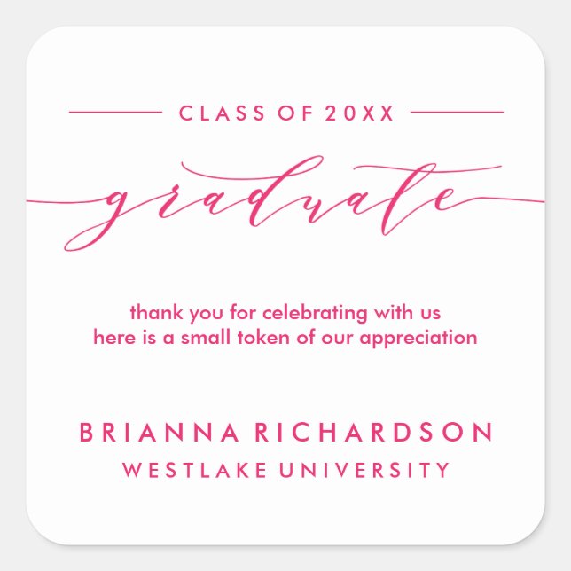 SIMPLE GRADUATE CALLIGRAPHY | THANK YOU STICKER (Front)